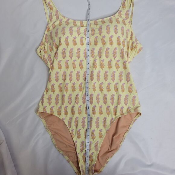 NWT J CREW x SZ Blockprints swimsuit yellow‎ one piece bathing suit 14 - Picture 10 of 11